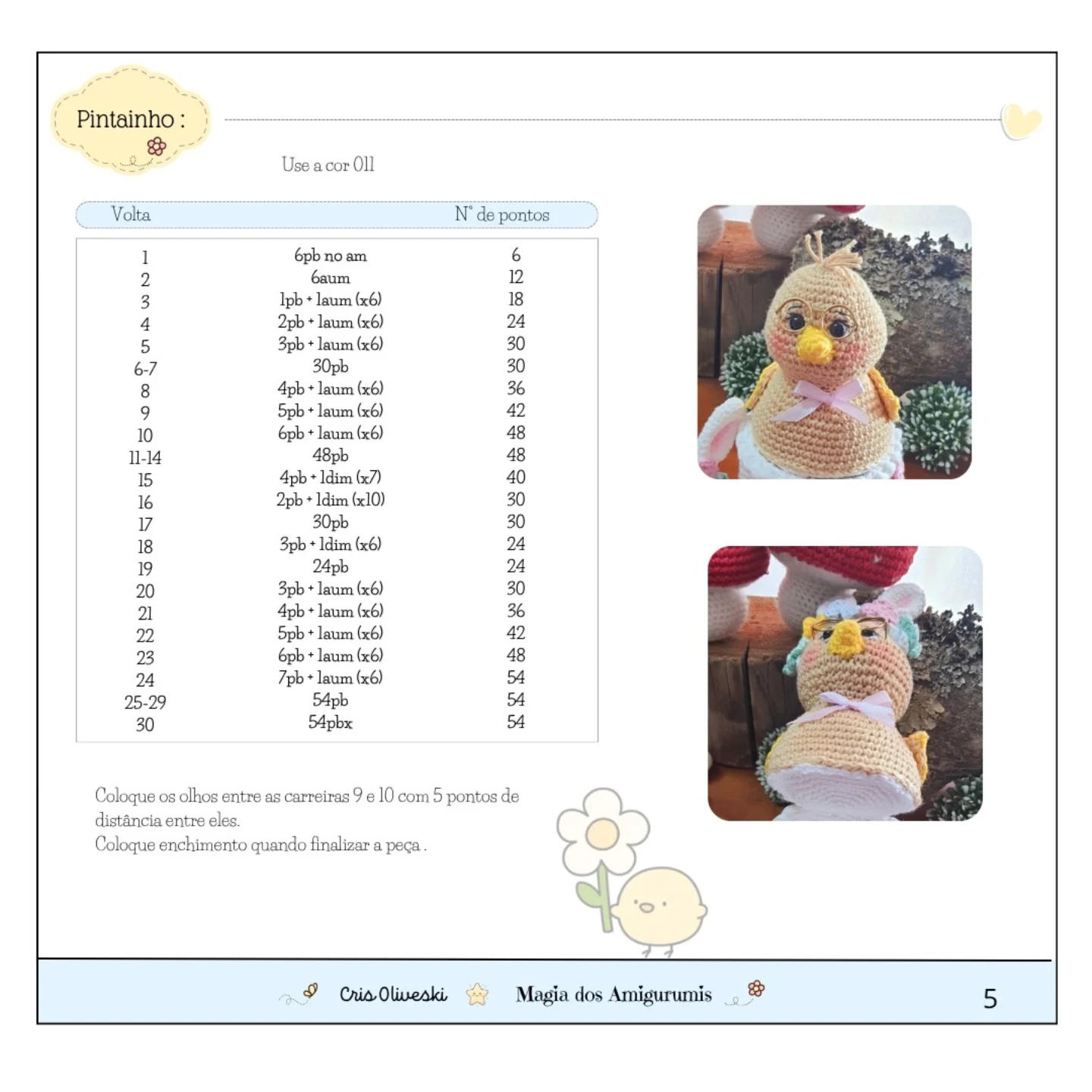 Happy Easter Pascoal o Pintinho Amigurumi Free Crochet Pattern by Cris Oliveski