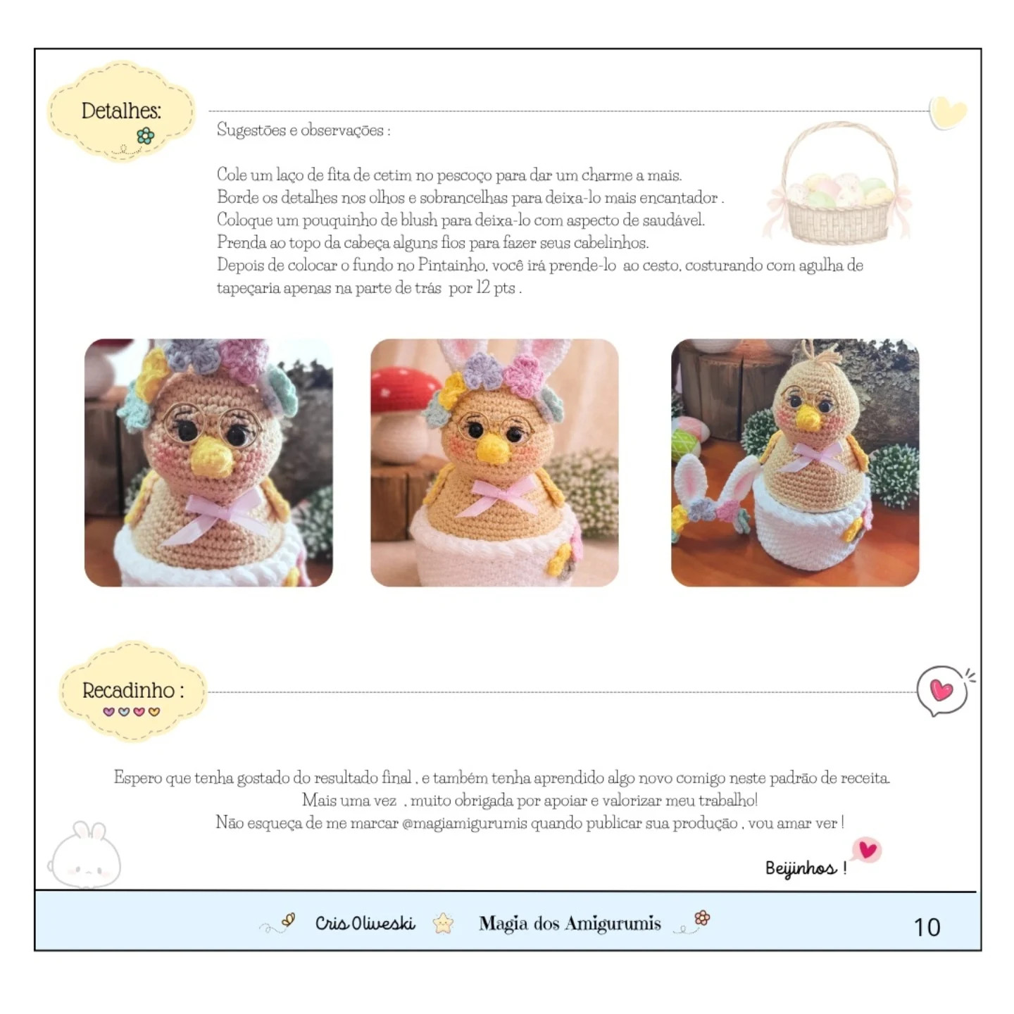 Happy Easter Pascoal o Pintinho Amigurumi Free Crochet Pattern by Cris Oliveski