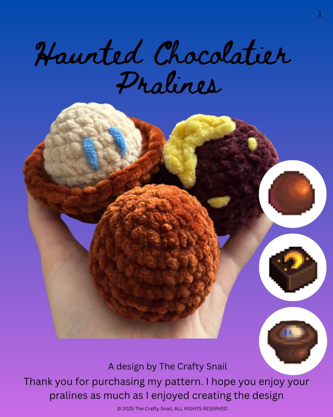 Haunted Chocolatier Inspired Pralines Crochet Pattern