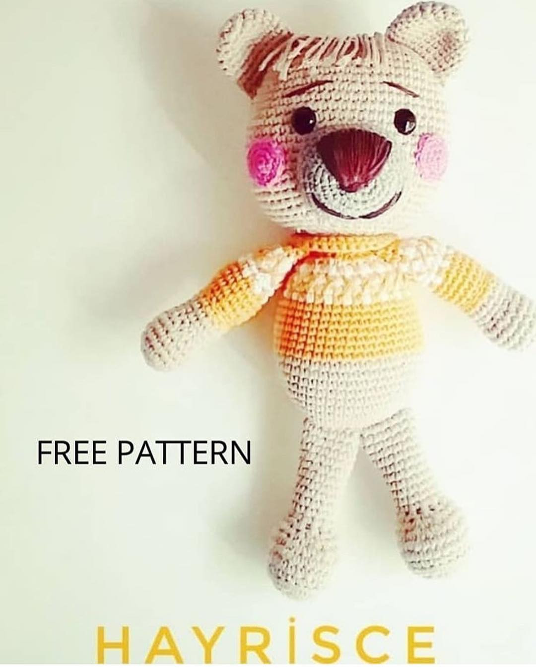 HAYRISCE Crochet Bear Free Pattern - Detailed Turkish Instructions for Head, Body, Limbs and Accessories