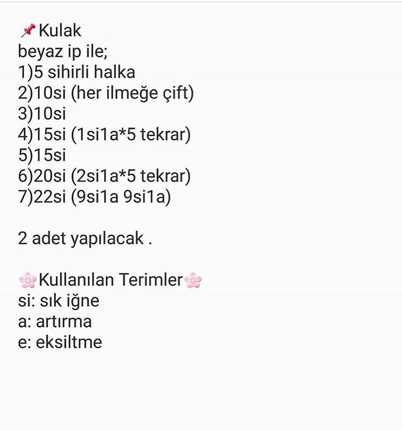 Hello Kitty Amigurumi Tarifi: Kafa, Ayaklar ve Beden, Gövde, Kollar