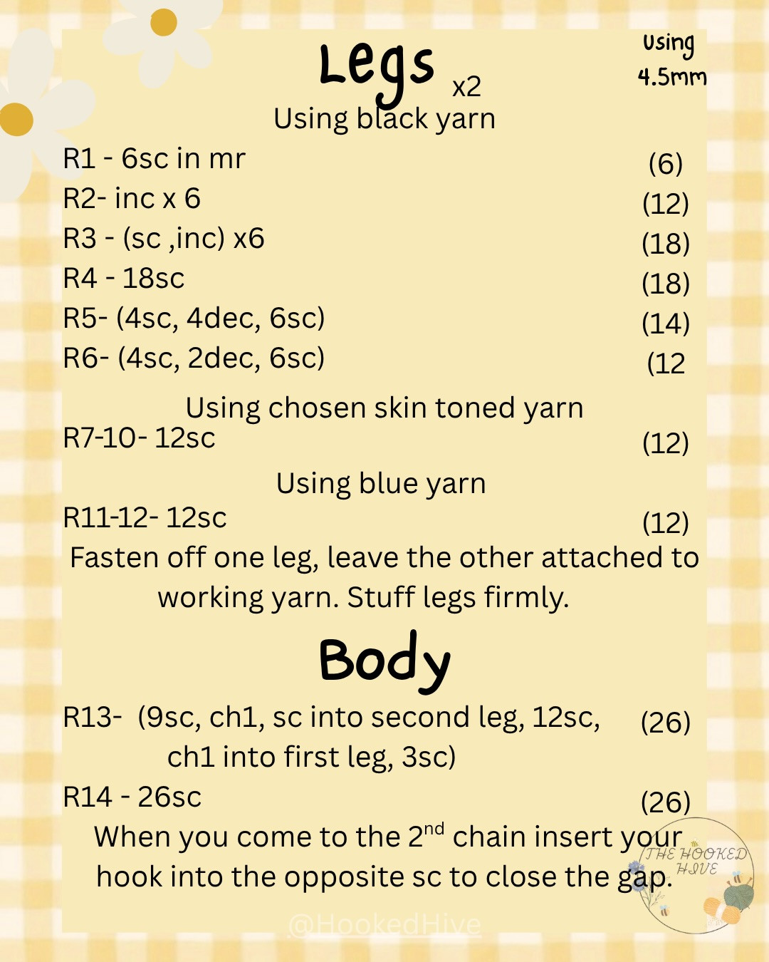 Honey-Clover Bee Amigurumi Doll Crochet Pattern: Materials, Abbreviations & Instructions