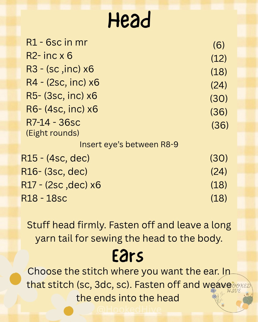 Honey-Clover Bee Amigurumi Doll Crochet Pattern: Materials, Abbreviations & Instructions