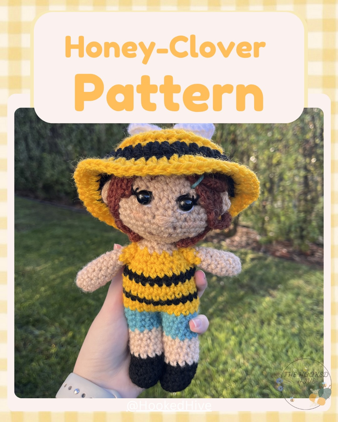 Honey-Clover Bee Amigurumi Doll Crochet Pattern: Materials, Abbreviations & Instructions