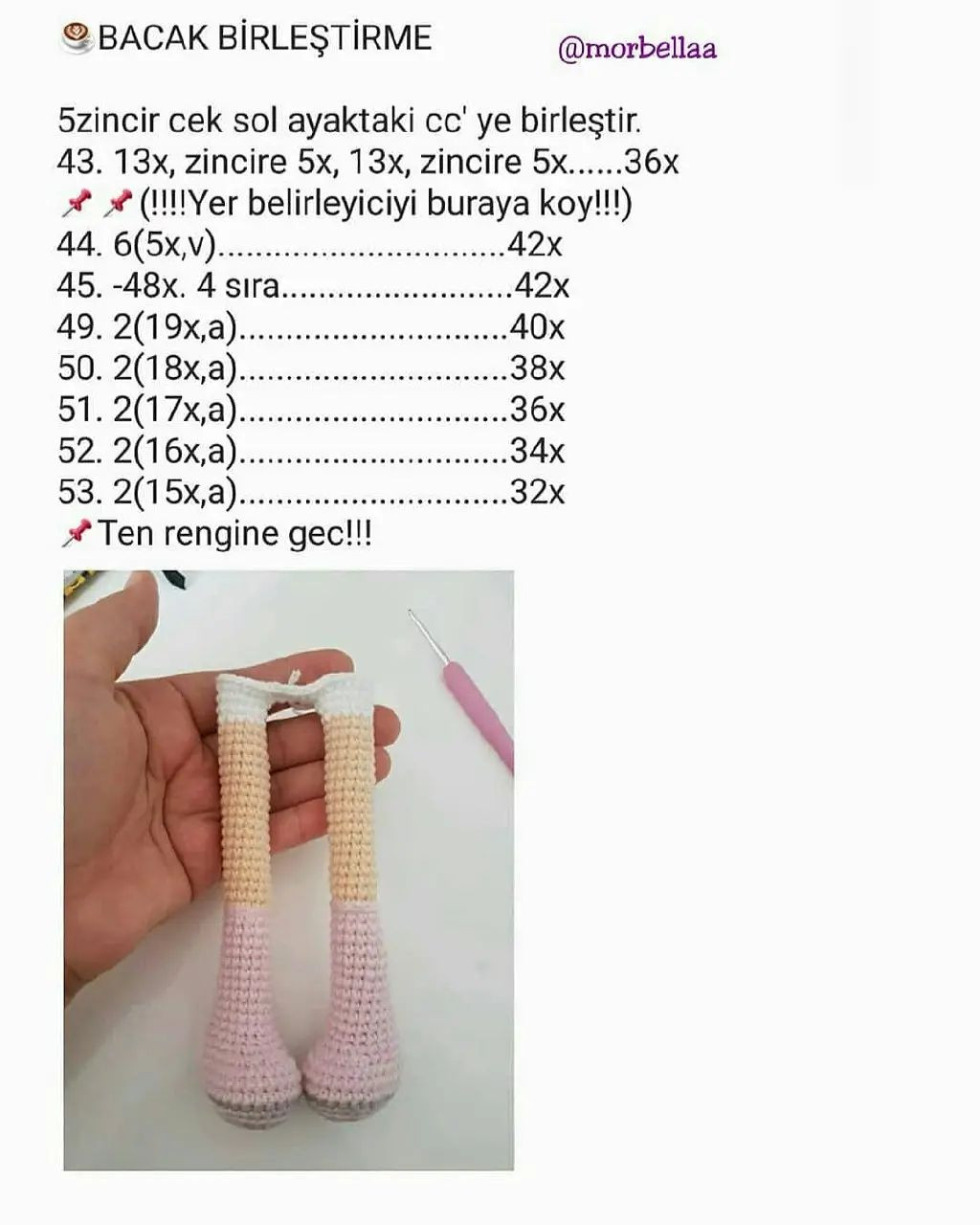 Hướng dẫn chi tiết cách móc búp bê amigurumi Bella Bebek với mái tóc tím và váy xám