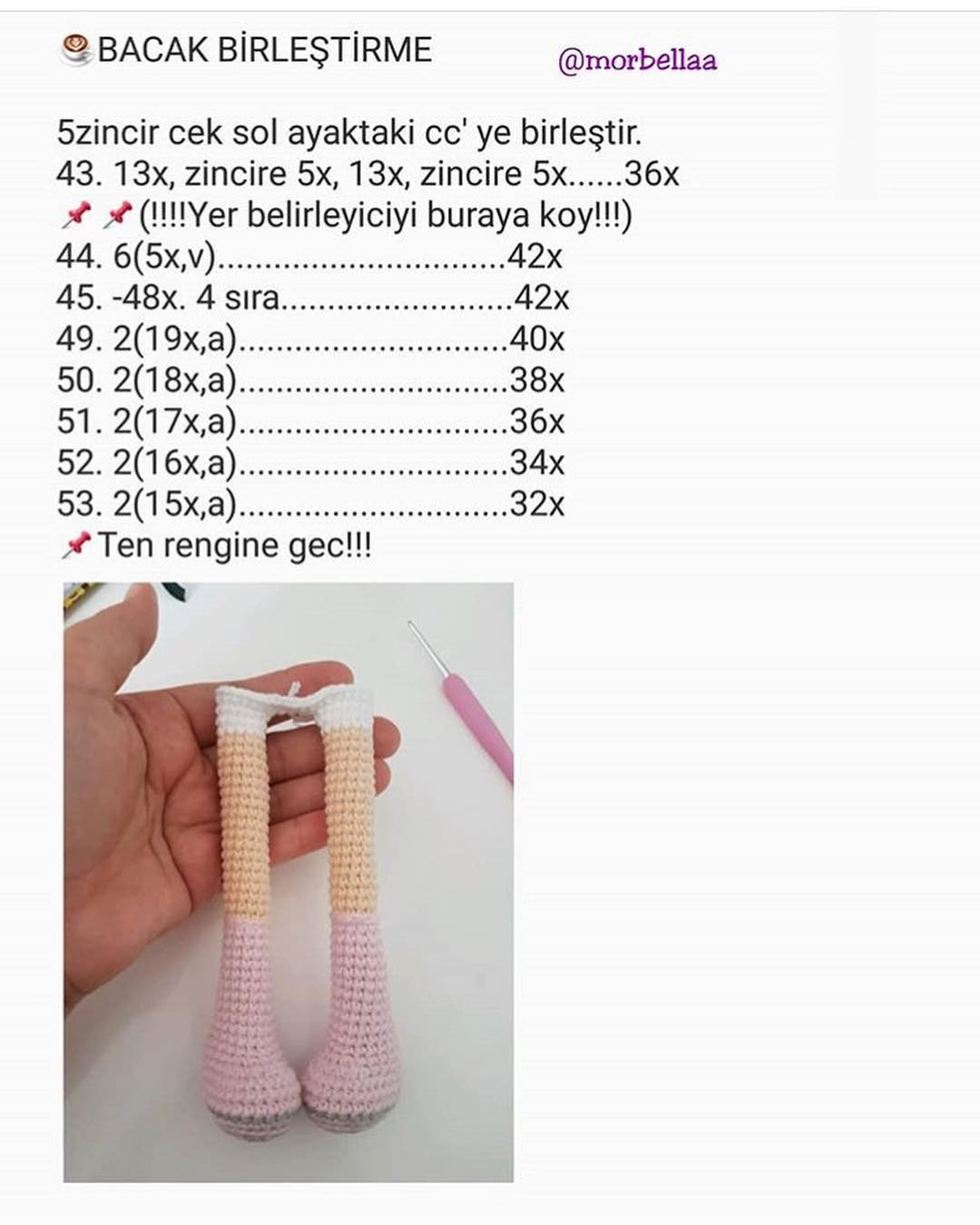 Hướng dẫn chi tiết cách móc búp bê amigurumi Bella Bebek với mái tóc tím và váy xám