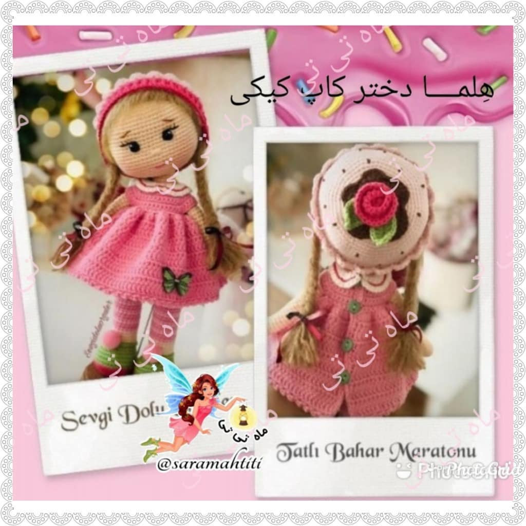 Hướng dẫn chi tiết cách móc búp bê amigurumi mặc váy hồng và mũ hoa