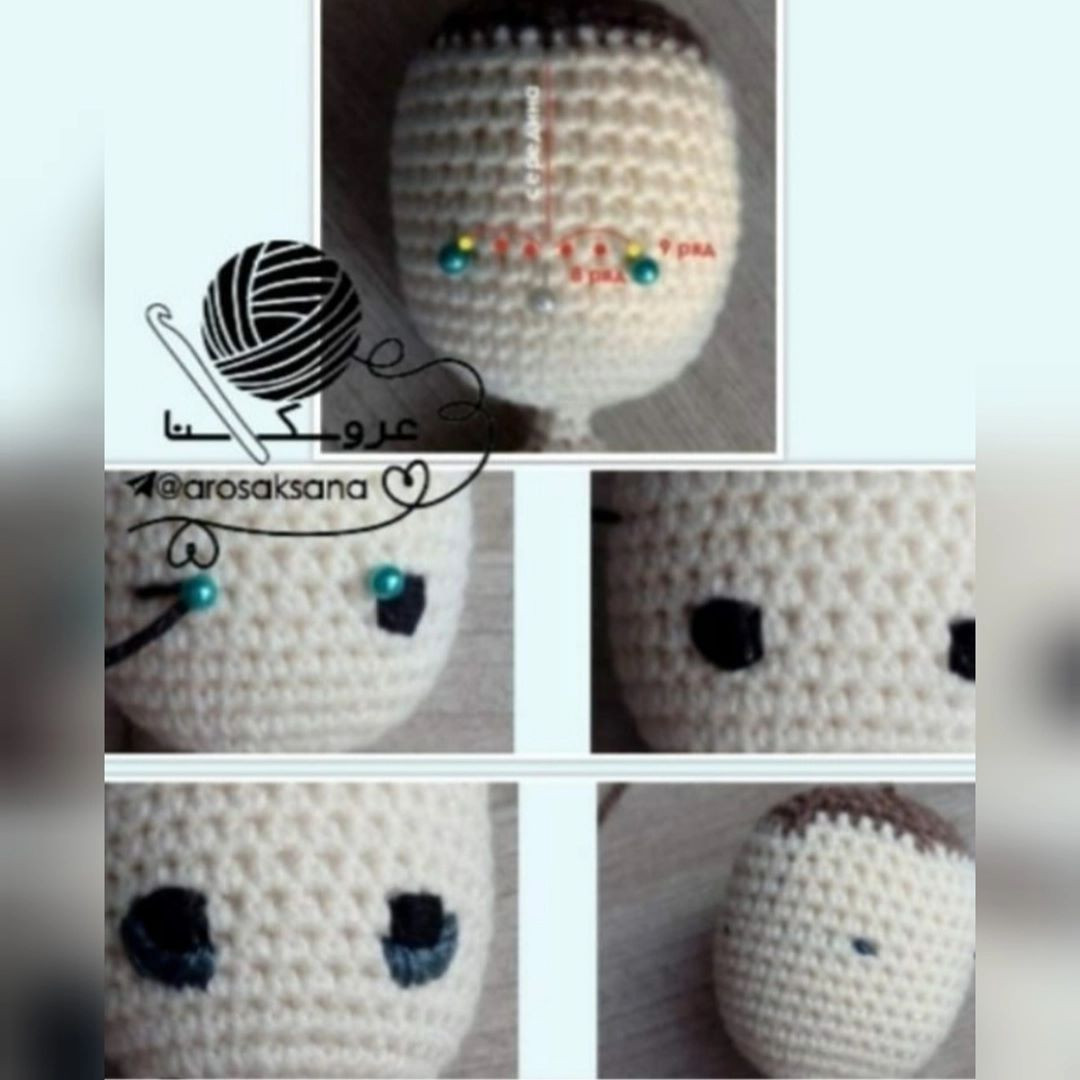 Hướng dẫn chi tiết cách móc búp bê Amigurumi nữ với váy nhiều màu sắc và gấu bông
