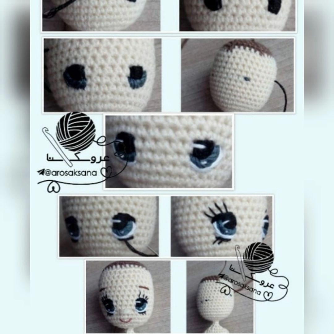 Hướng dẫn chi tiết cách móc búp bê Amigurumi nữ với váy nhiều màu sắc và gấu bông