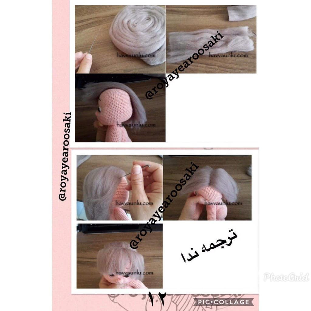 Hướng dẫn chi tiết cách móc búp bê amigurumi tóc đỏ với kính viễn vọng