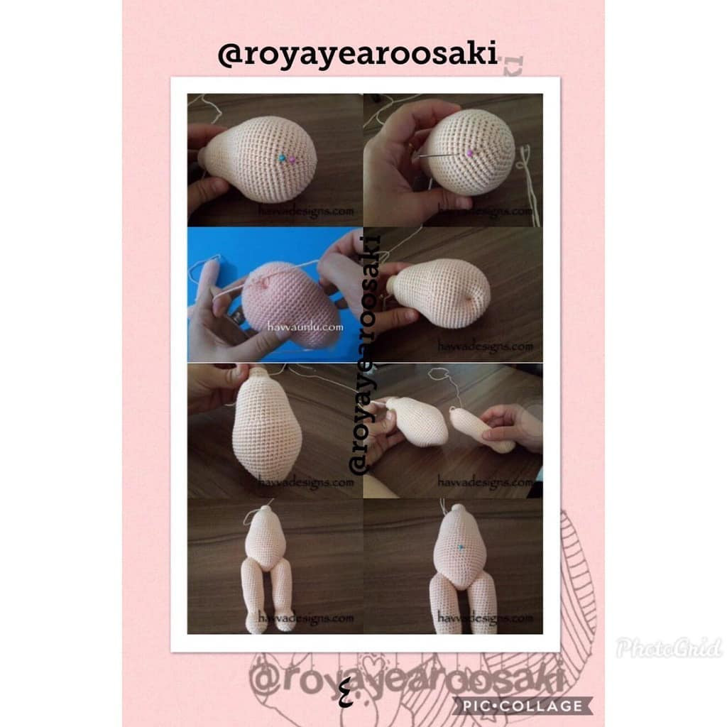 Hướng dẫn chi tiết cách móc búp bê amigurumi tóc đỏ với kính viễn vọng