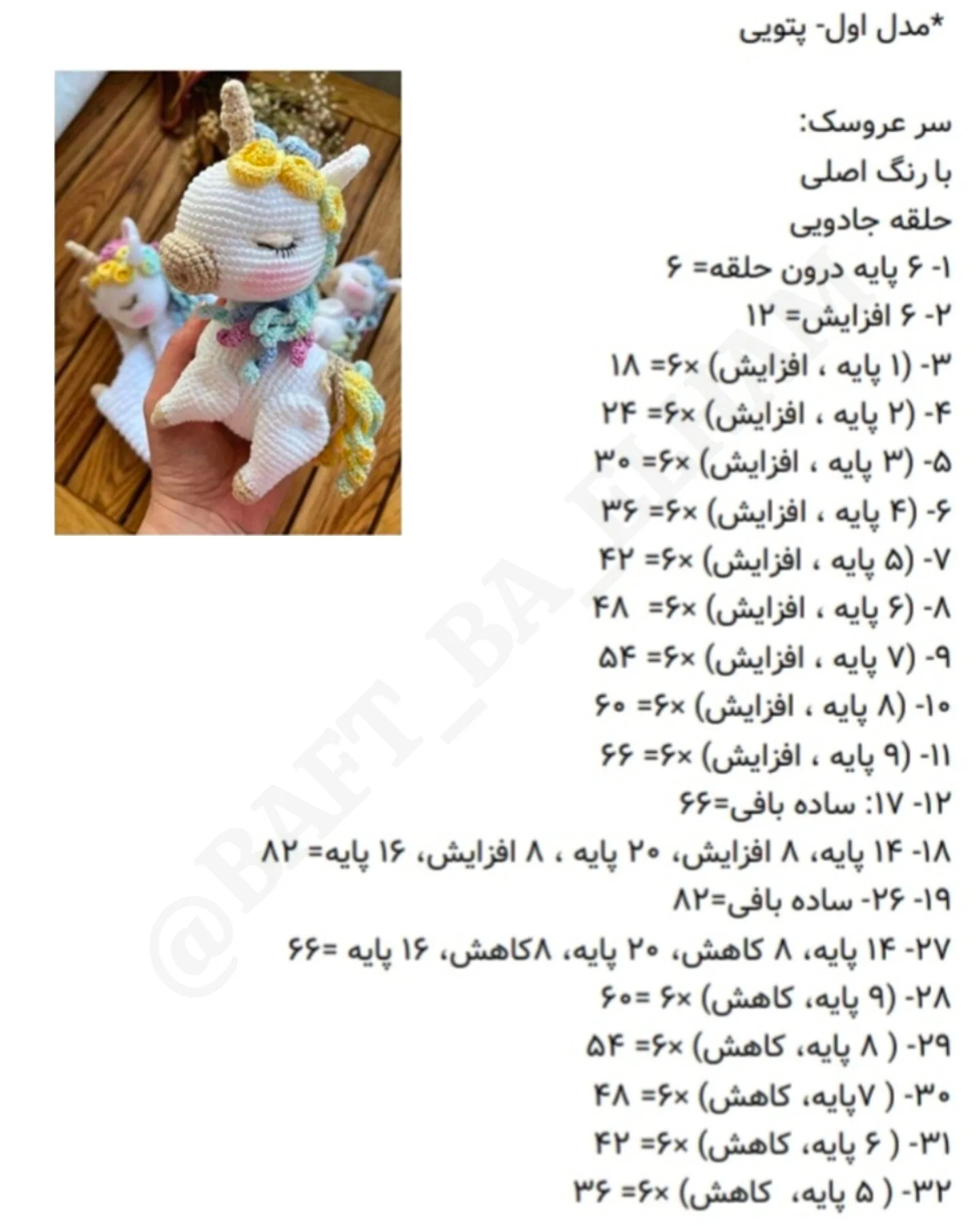 Hướng dẫn chi tiết cách móc búp bê kỳ lân (Unicorn) Amigurumi: Từ đầu, thân, sừng đến các chi tiết trang trí