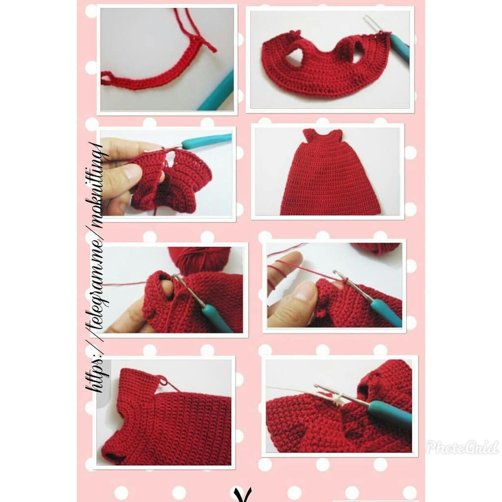 Hướng dẫn chi tiết cách móc búp bê Olivia mặc đồ đỏ, đội mũ tuần lộc dễ thương
