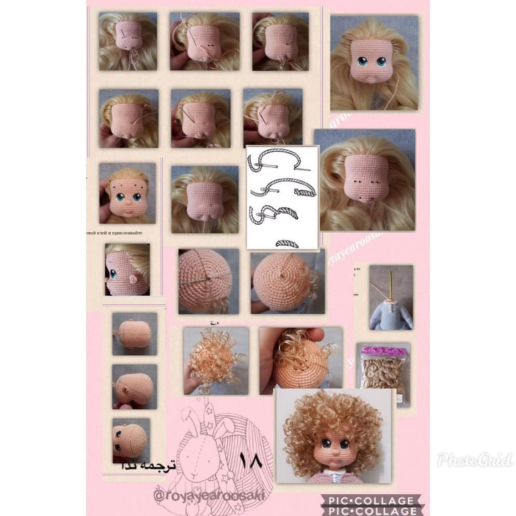 Hướng dẫn chi tiết cách móc búp bê Sharlot với tóc xoăn, váy hoa và áo khoác