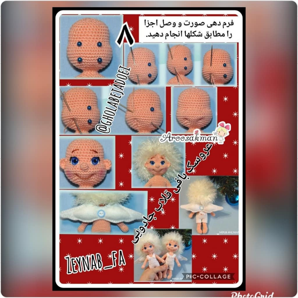 Hướng dẫn chi tiết cách móc búp bê thiên thần tóc trắng