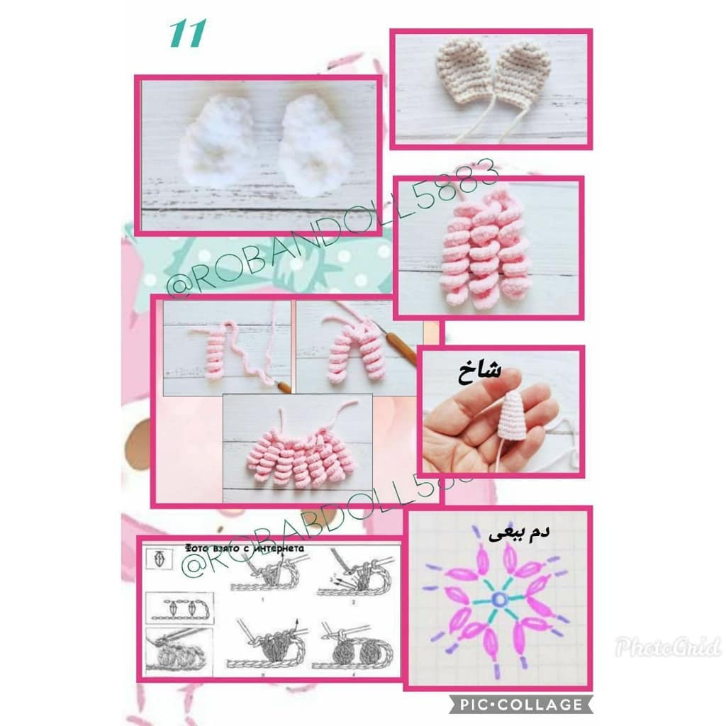 Hướng dẫn chi tiết cách móc búp bê thỏ amigurumi dễ thương màu tím và xanh ngọc