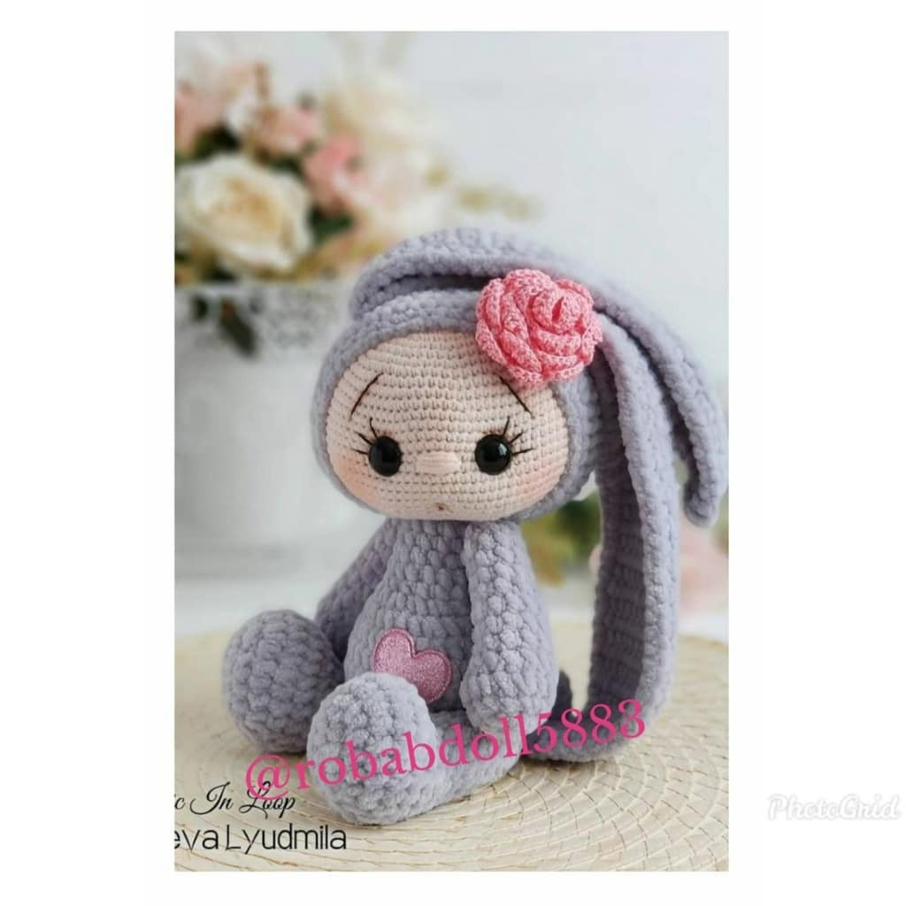Hướng dẫn chi tiết cách móc búp bê thỏ amigurumi dễ thương màu tím và xanh ngọc