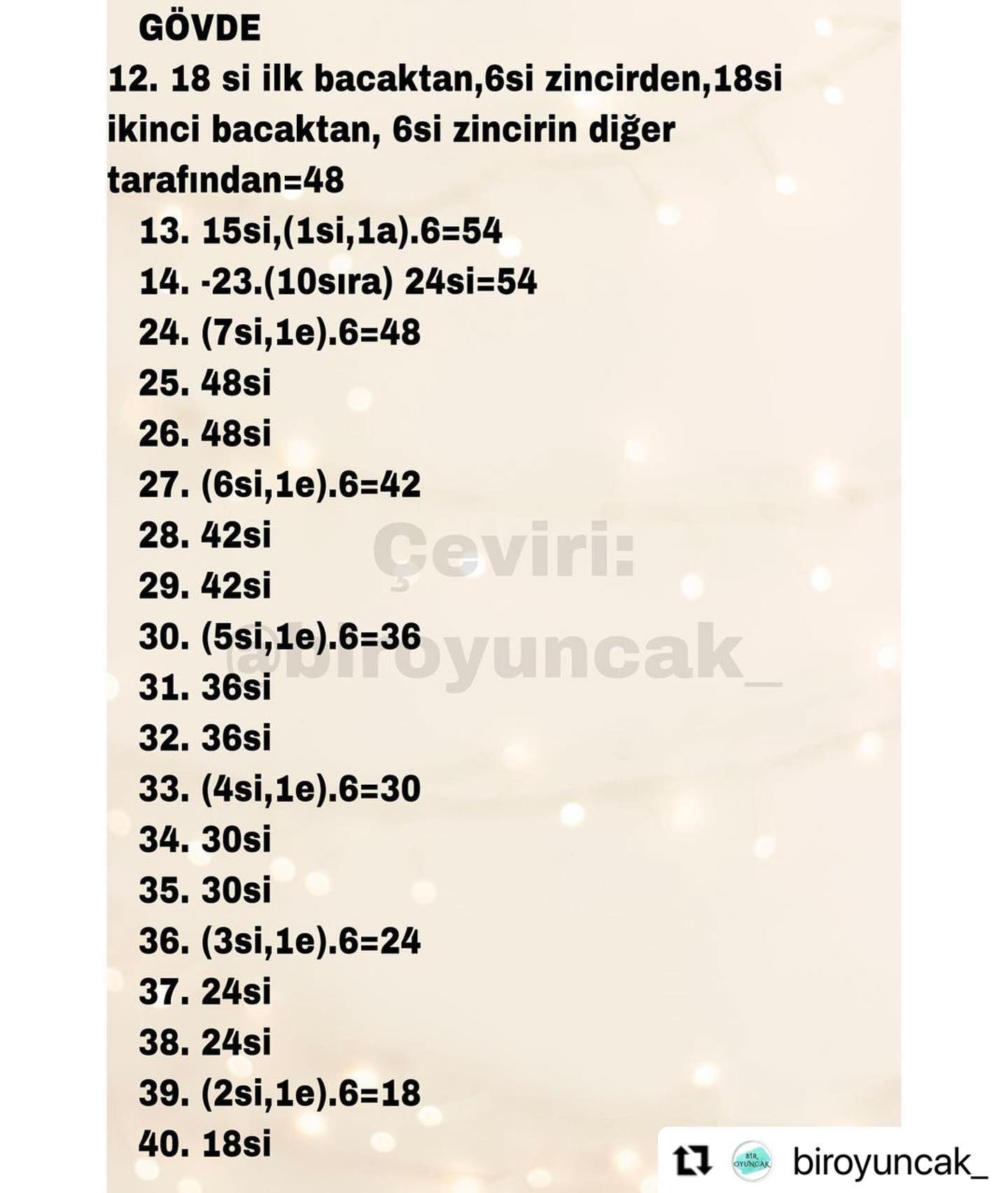 Hướng dẫn chi tiết cách móc gấu bông màu nâu (Kafa, Kulaklar, Kollar, Bacaklar ve Gövde)