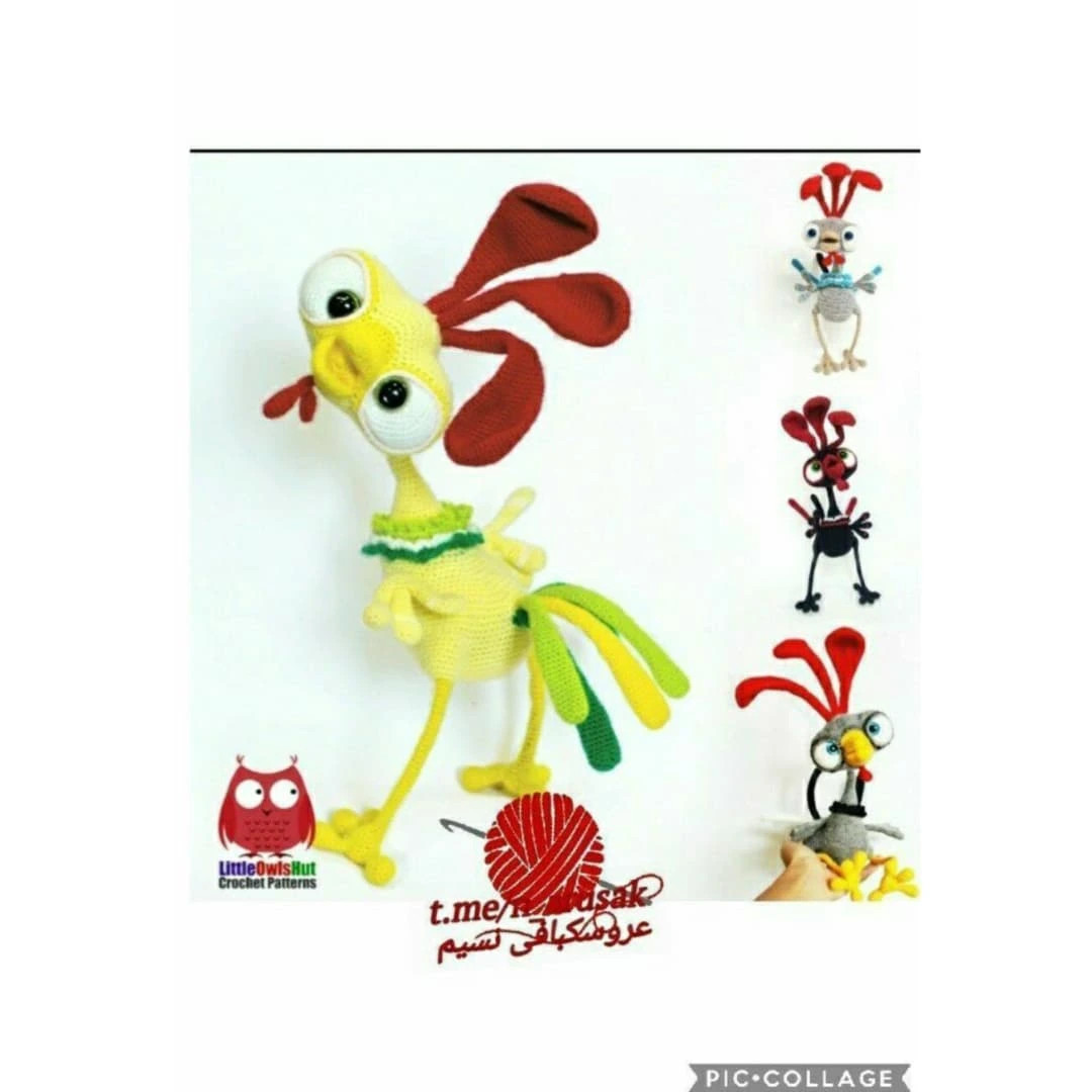 Hướng dẫn chi tiết cách móc len con gà trống (Rooster) hoạt hình dễ thương từ LittleOwisHut