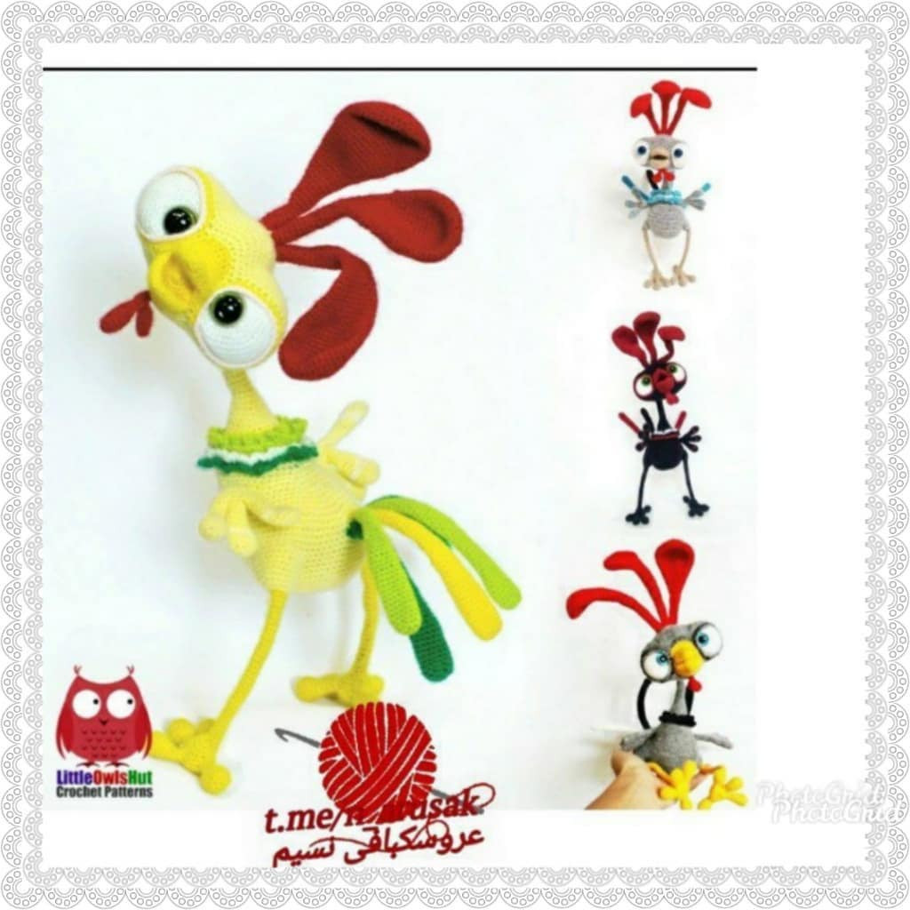 Hướng dẫn chi tiết cách móc len con gà trống (Rooster) hoạt hình dễ thương từ LittleOwisHut