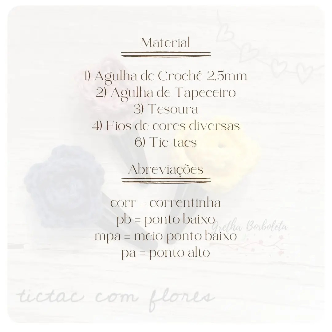 Hướng dẫn chi tiết cách móc len kẹp tóc hoa (tictac com flores) với các màu sắc pastel đẹp mắt