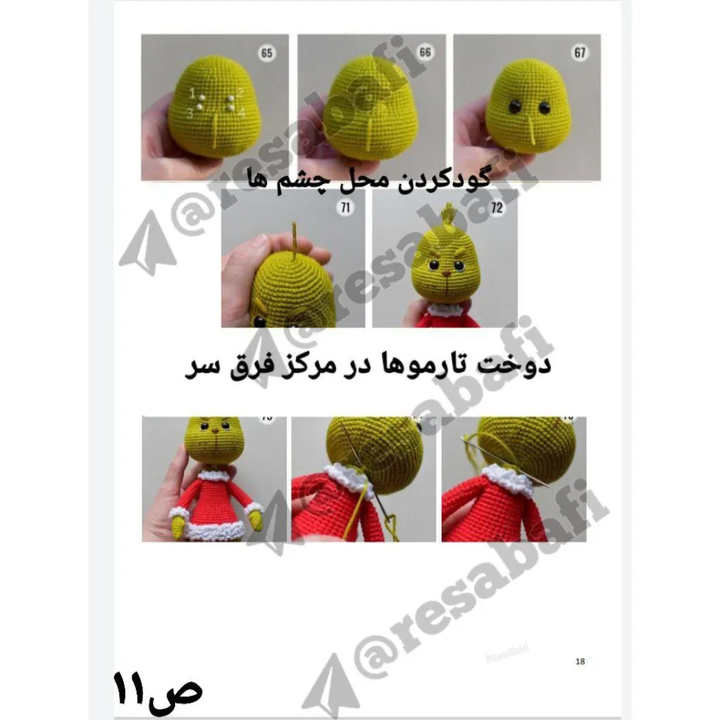 Hướng dẫn chi tiết cách móc len nhân vật Grinch Giáng Sinh