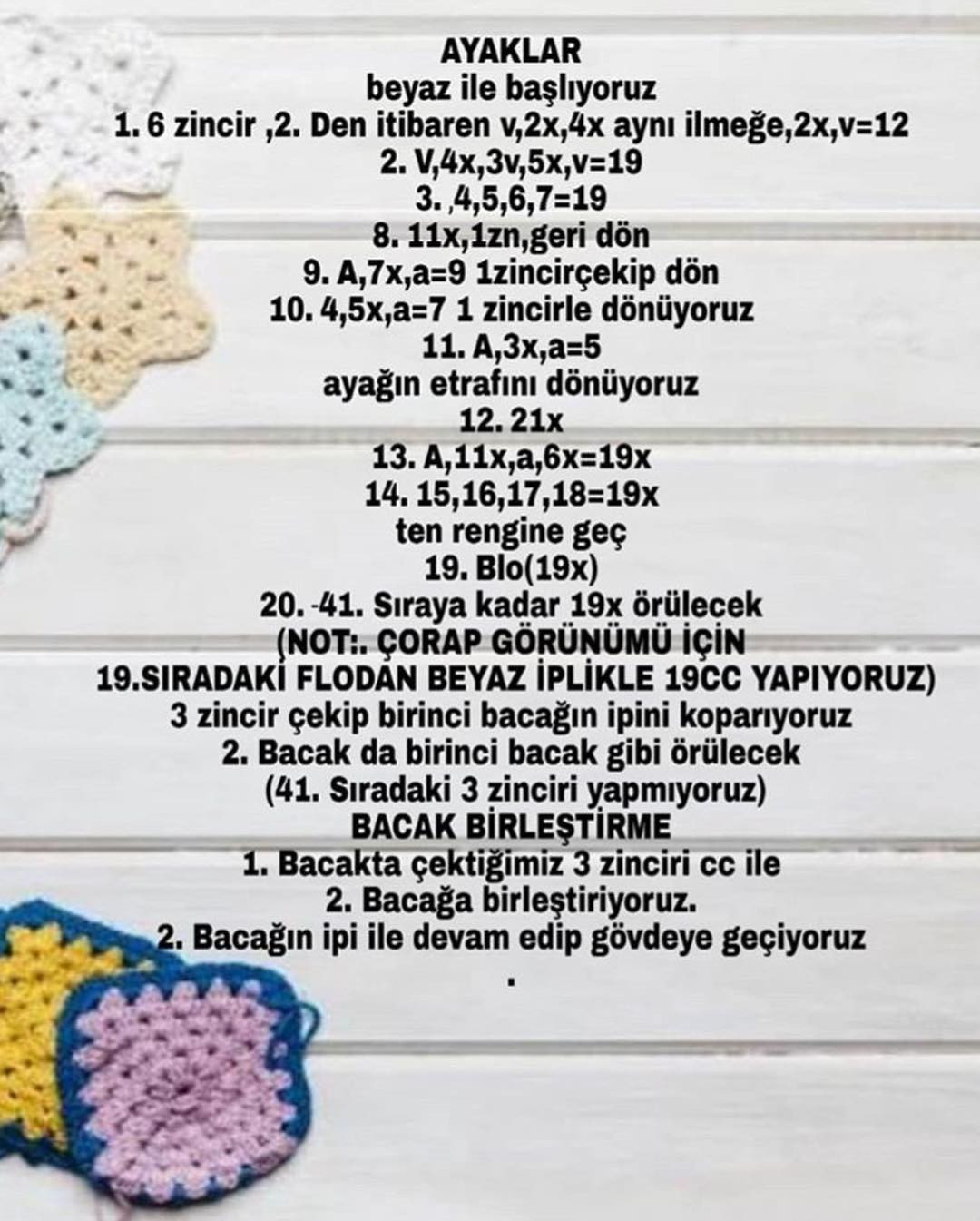 HƯỚNG DẪN MÓC BÚP BÊ AMIGURUMI: CHART CHI TIẾT ĐẦU, TAY VÀ CHÂN