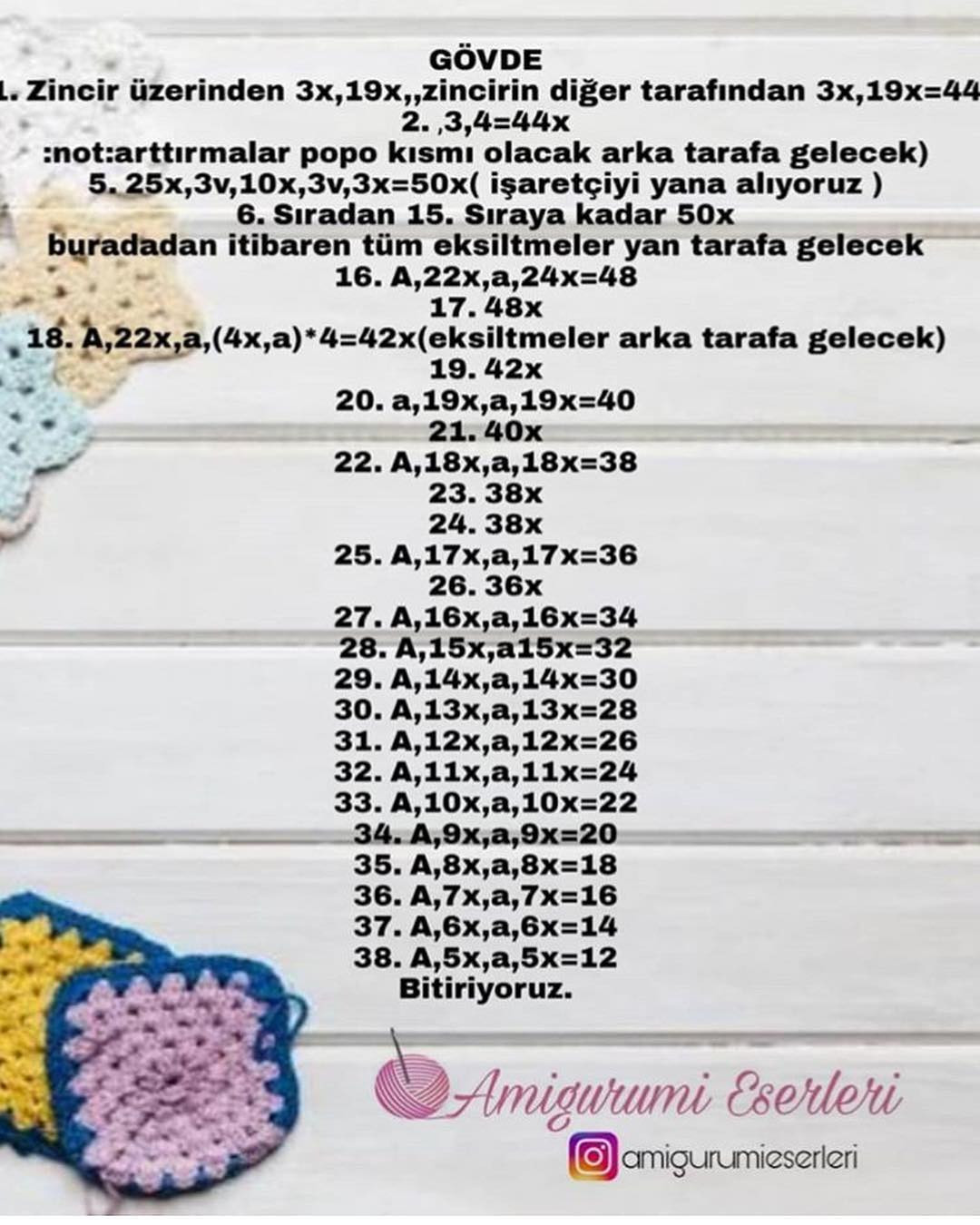 HƯỚNG DẪN MÓC BÚP BÊ AMIGURUMI: CHART CHI TIẾT ĐẦU, TAY VÀ CHÂN