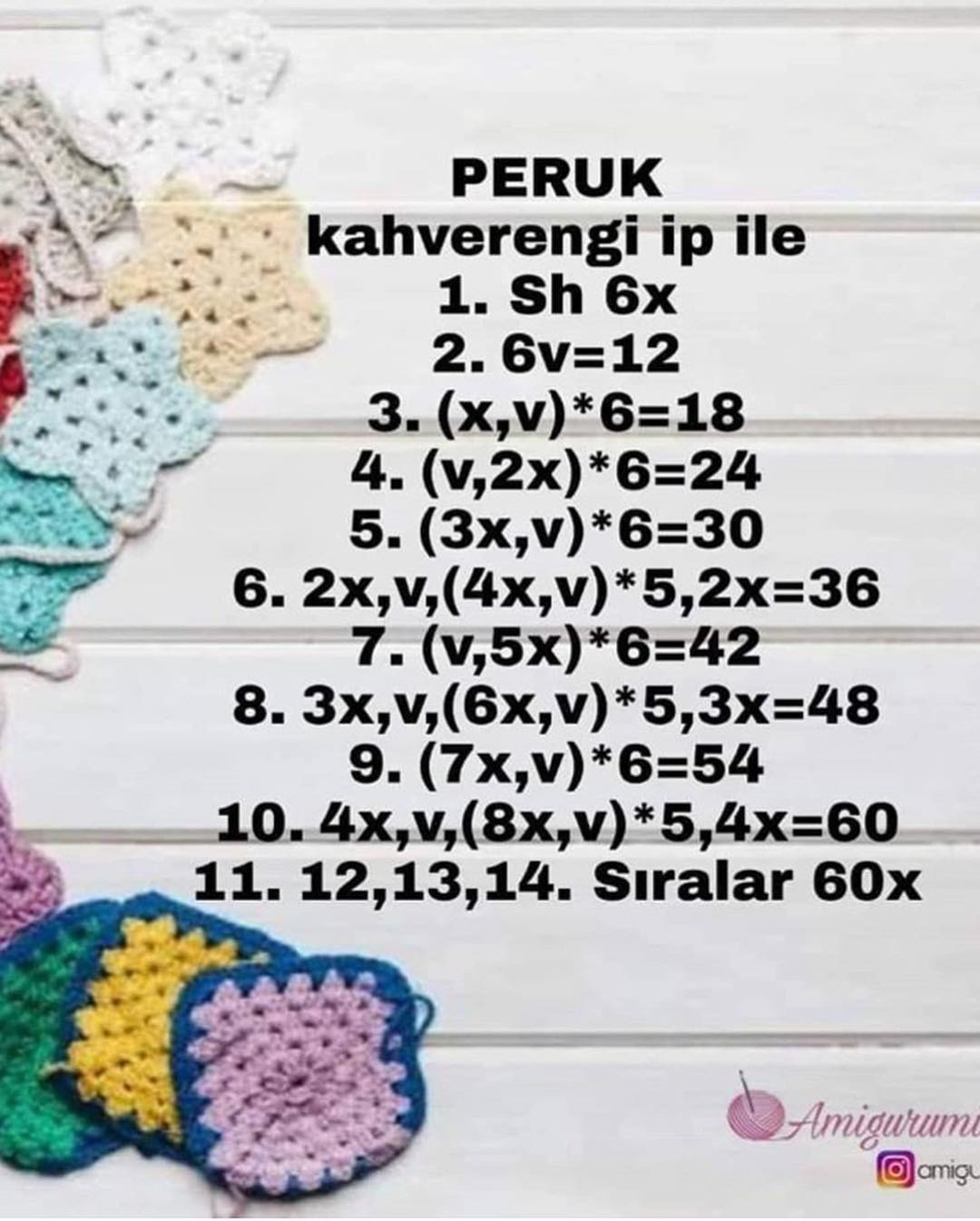 HƯỚNG DẪN MÓC BÚP BÊ AMIGURUMI: CHART CHI TIẾT ĐẦU, TAY VÀ CHÂN