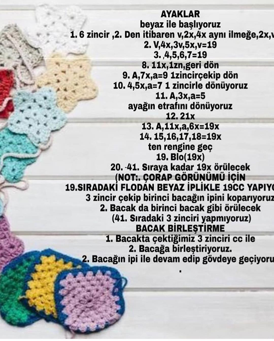 HƯỚNG DẪN MÓC BÚP BÊ AMIGURUMI: CHART CHI TIẾT ĐẦU, TAY VÀ CHÂN