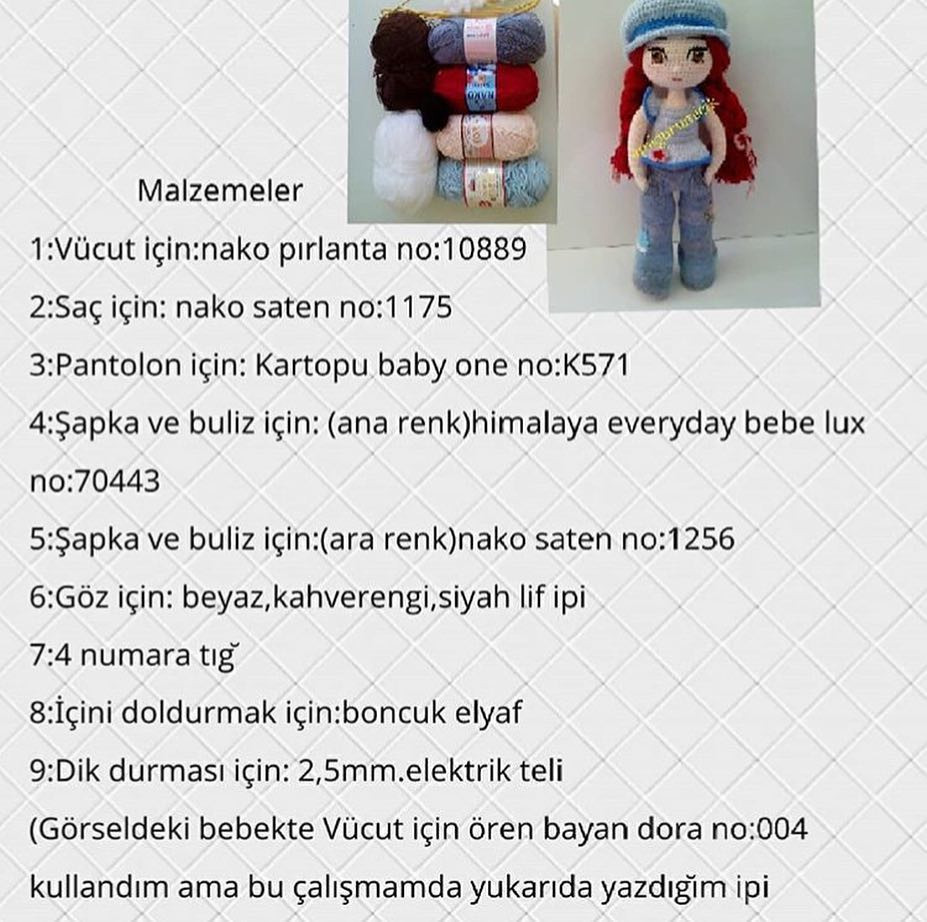 HƯỚNG DẪN MÓC BÚP BÊ CON GÁI TÓI ĐỎ QUẦN JEAN