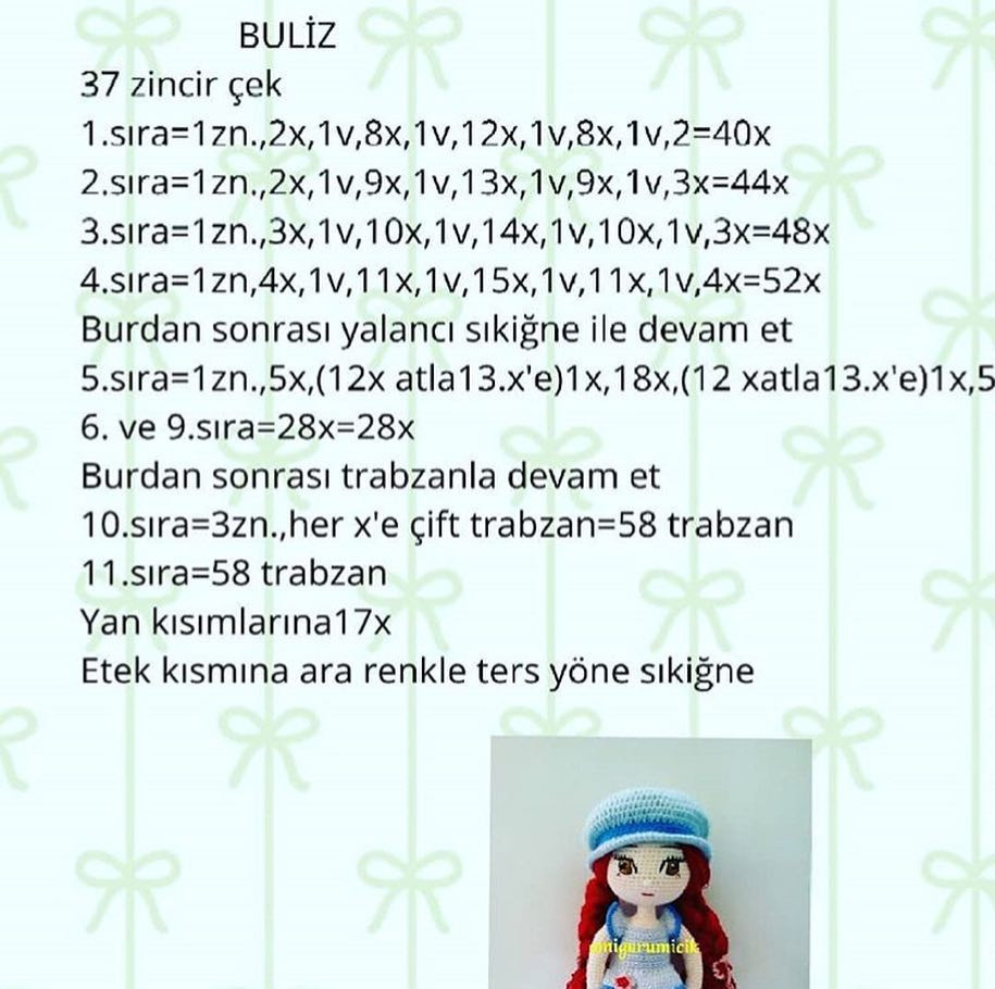HƯỚNG DẪN MÓC BÚP BÊ CON GÁI TÓI ĐỎ QUẦN JEAN