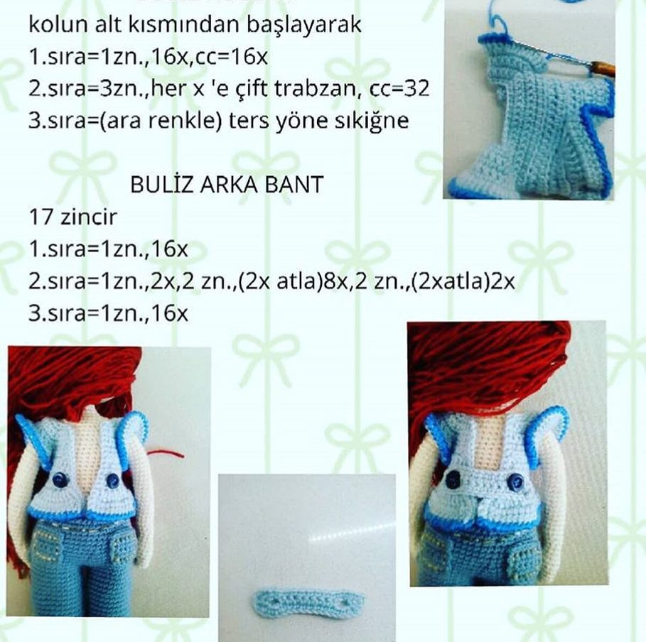 HƯỚNG DẪN MÓC BÚP BÊ CON GÁI TÓI ĐỎ QUẦN JEAN