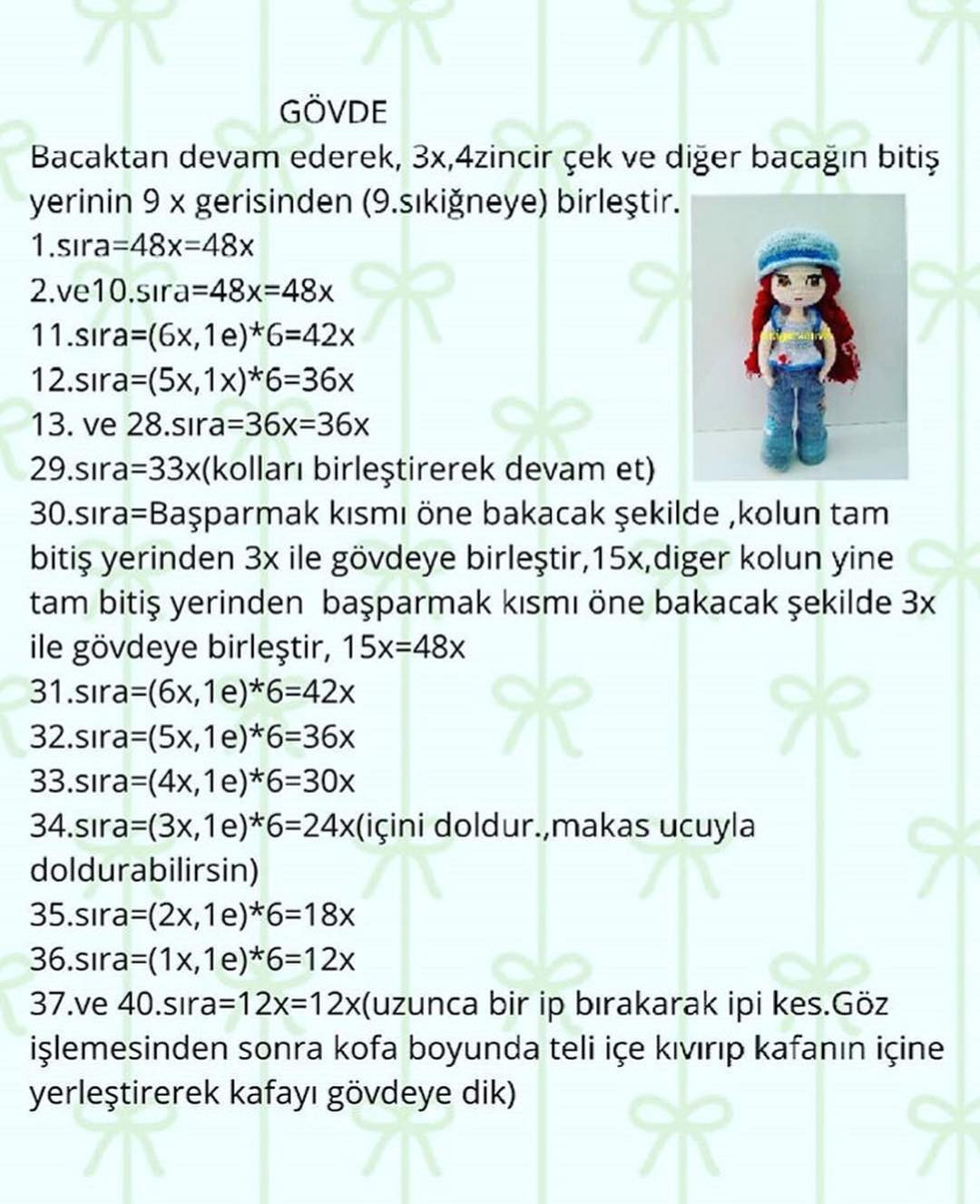 HƯỚNG DẪN MÓC BÚP BÊ CON GÁI TÓI ĐỎ QUẦN JEAN