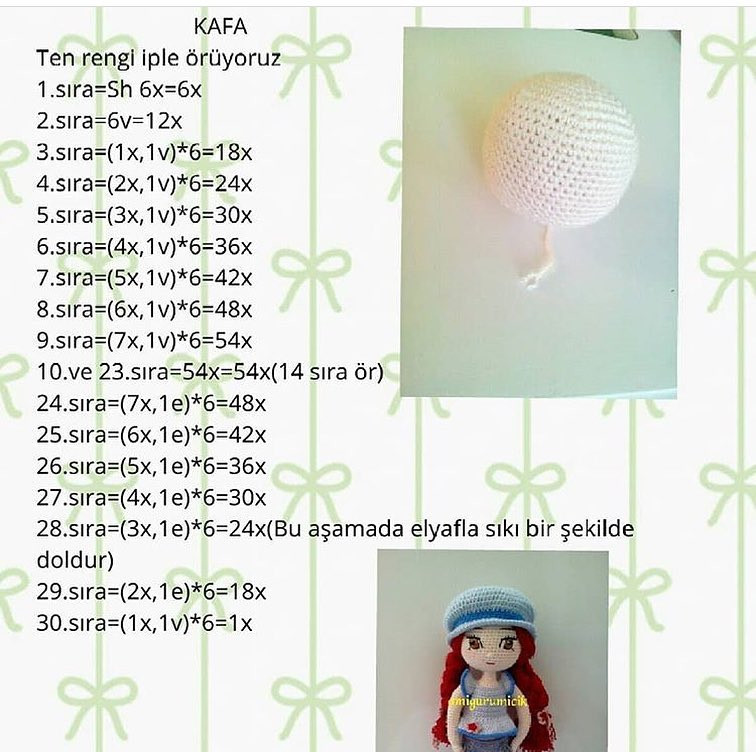 HƯỚNG DẪN MÓC BÚP BÊ CON GÁI TÓI ĐỎ QUẦN JEAN
