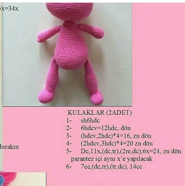 Hướng dẫn móc búp bê Poppy tóc hồng từ phim Trolls, chart chi tiết từng phần