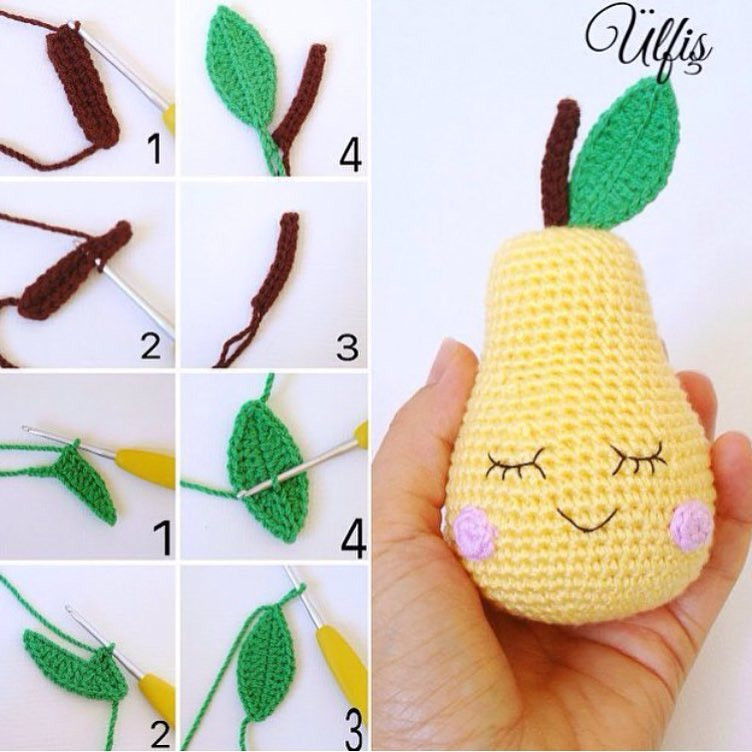 HƯỚNG DẪN MÓC BÚP BÊ QUẢ TÁO - AMIGURUMI PEAR CROCHET PATTERN