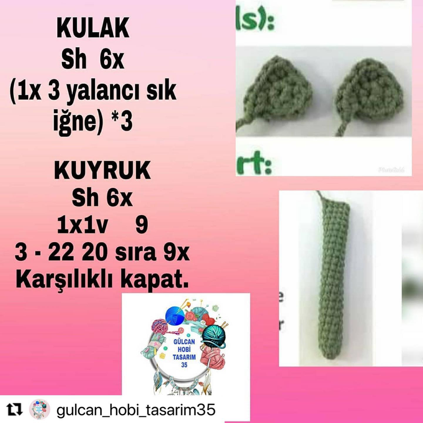 Hướng dẫn móc len Amigurumi chuột sóc hình quả bơ xanh với hạt nâu, bao gồm chi tiết thân, tai và đuôi