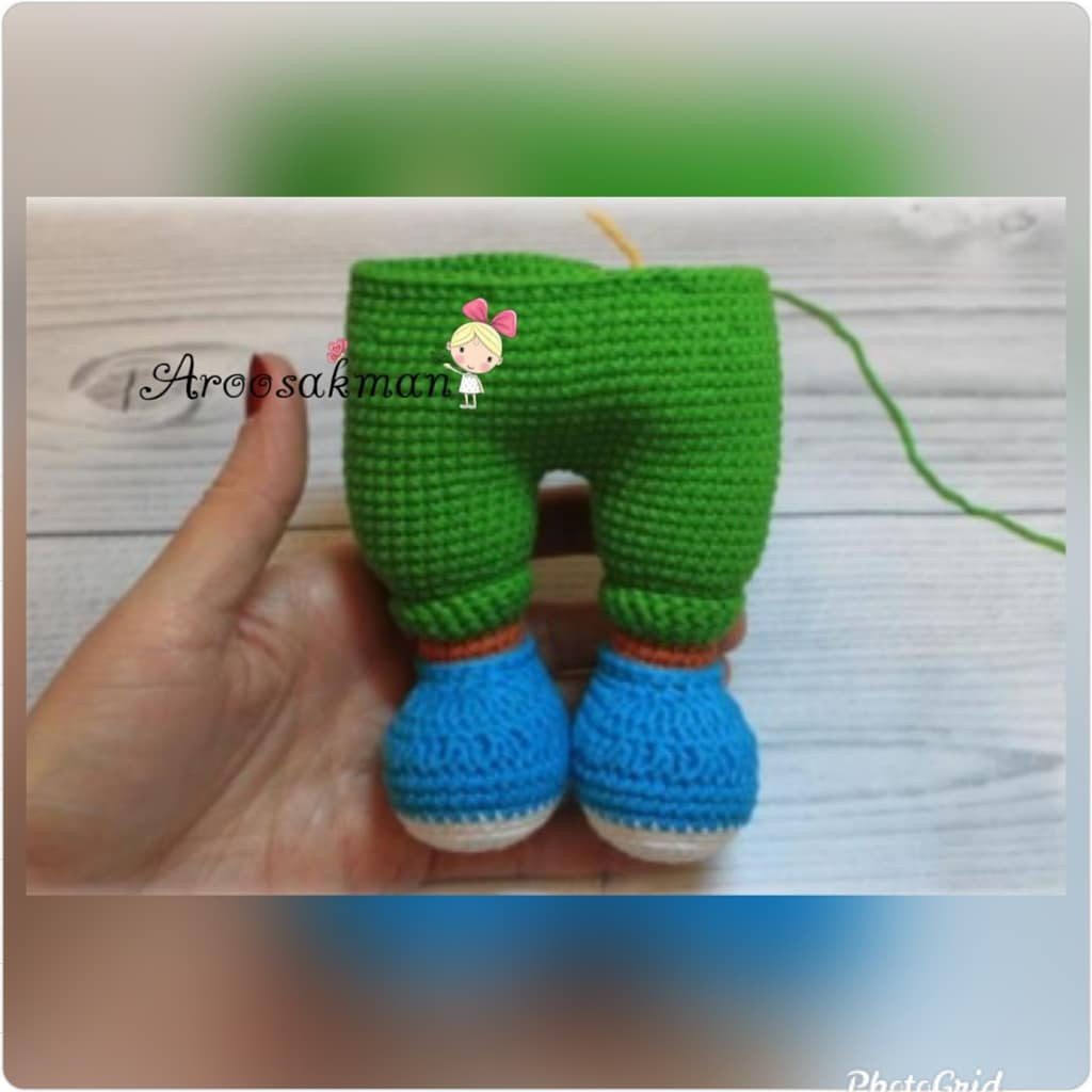 Hướng dẫn móc len búp bê con ngựa màu nâu mặc áo xanh lá
