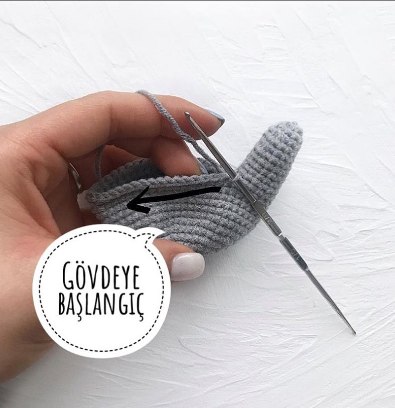 Hướng dẫn móc len búp bê voi xám Sevimli fil