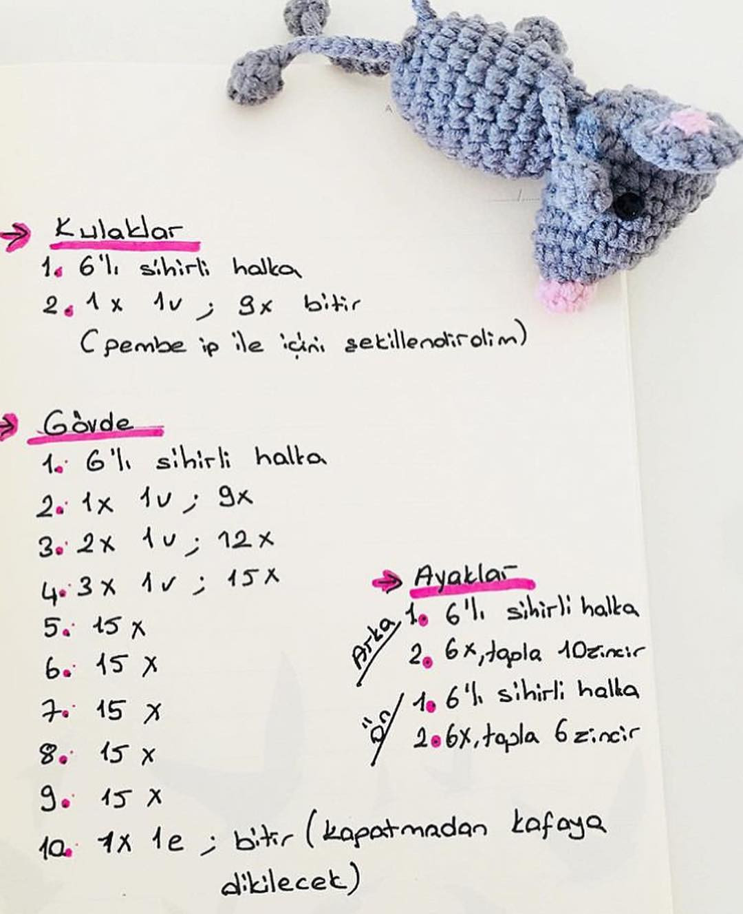 Hướng dẫn móc len chuột xám nhỏ dễ thương, mẫu đồ thủ công amigurumi chi tiết
