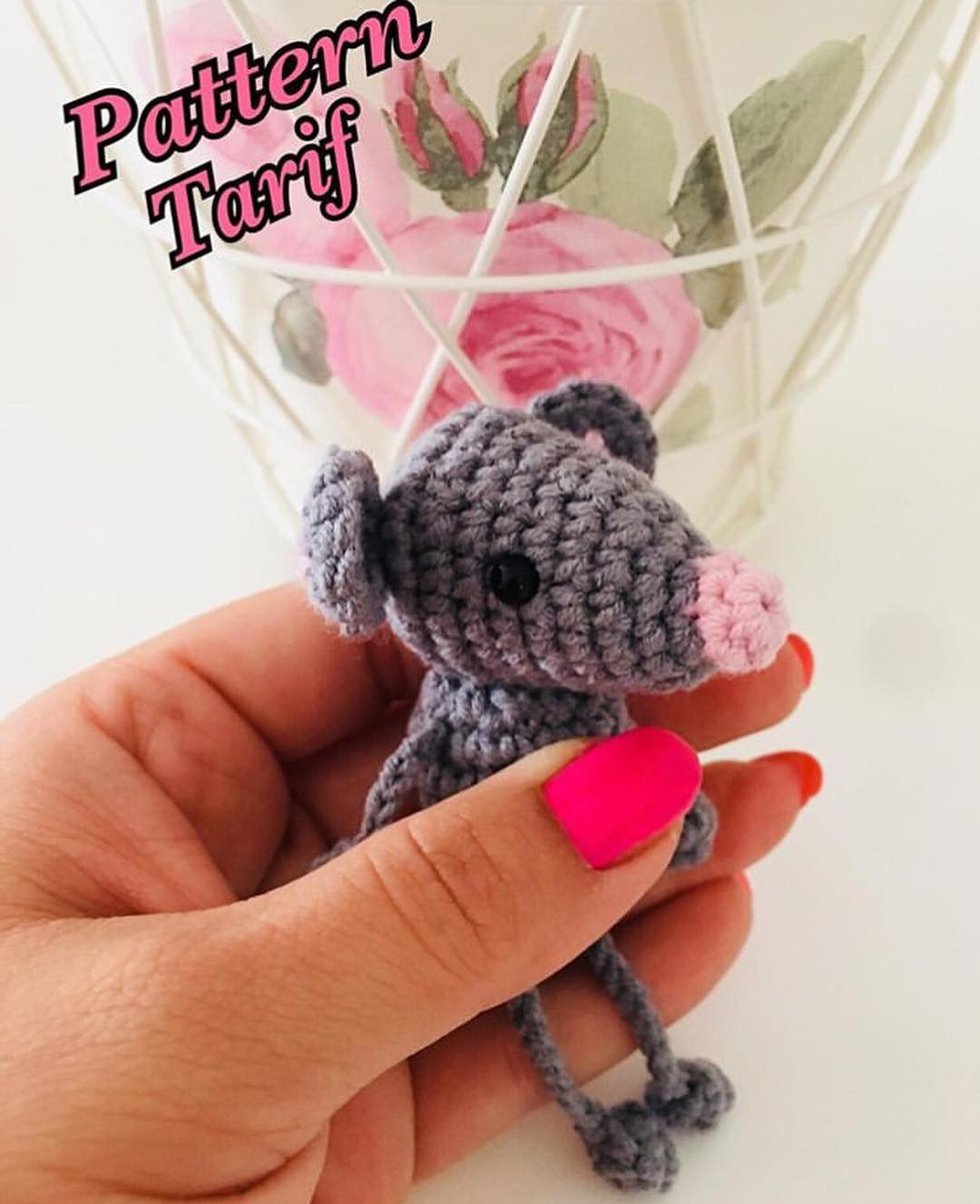 Hướng dẫn móc len chuột xám nhỏ dễ thương, mẫu đồ thủ công amigurumi chi tiết
