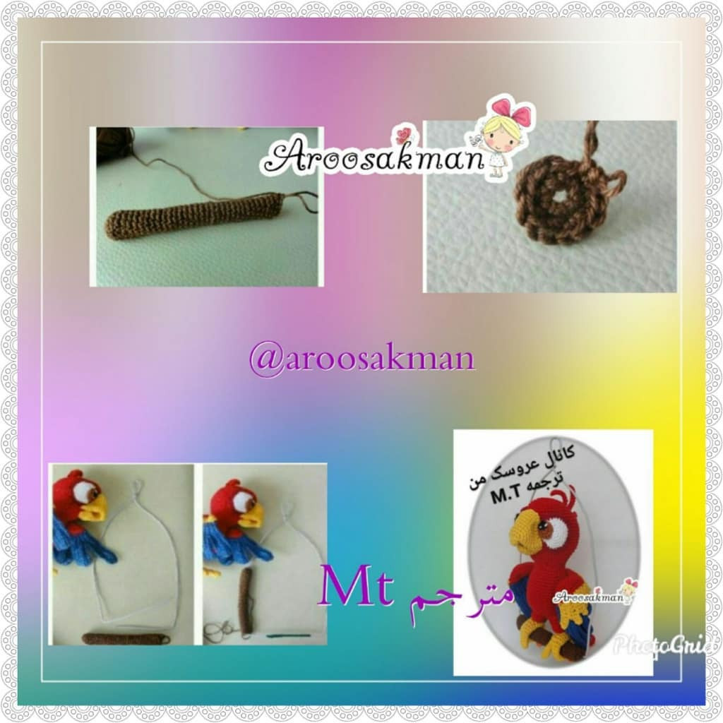 Hướng dẫn móc len con vẹt Amigurumi màu đỏ, mắt to và mỏ vàng