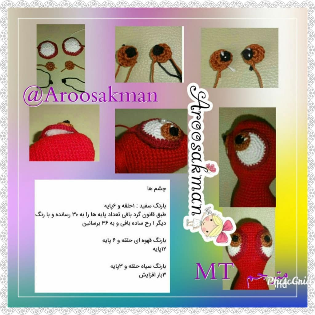 Hướng dẫn móc len con vẹt Amigurumi màu đỏ, mắt to và mỏ vàng