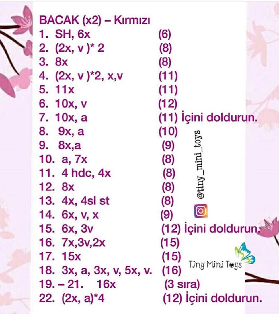 HƯỚNG DẪN MÓC LEN TIKKI - BÚP BÊ NHỆN ĐỎ (TỪNG HÀNG CHI TIẾT)