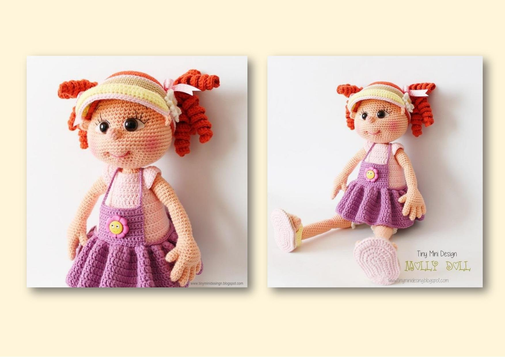 Инструкция по вязанию крючком куклы Милли (Molly Doll): материалы, ноги, волосы и завитушки