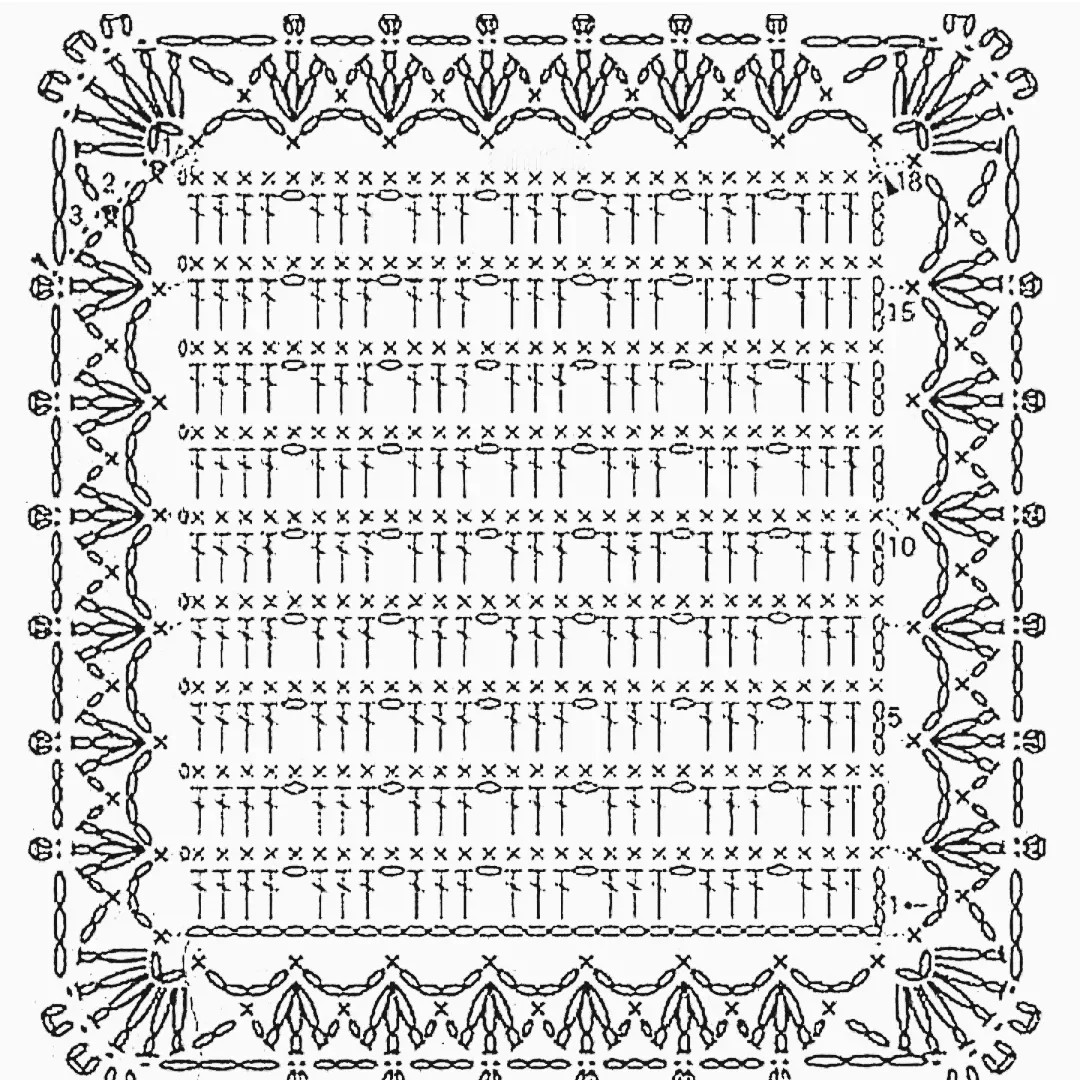 Intricate Vintage Crochet Square Charts with Floral and Geometric Patterns