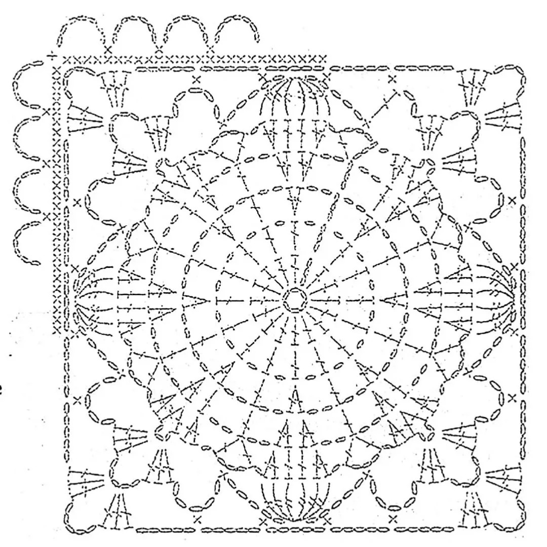 Intricate Vintage Crochet Square Charts with Floral and Geometric Patterns