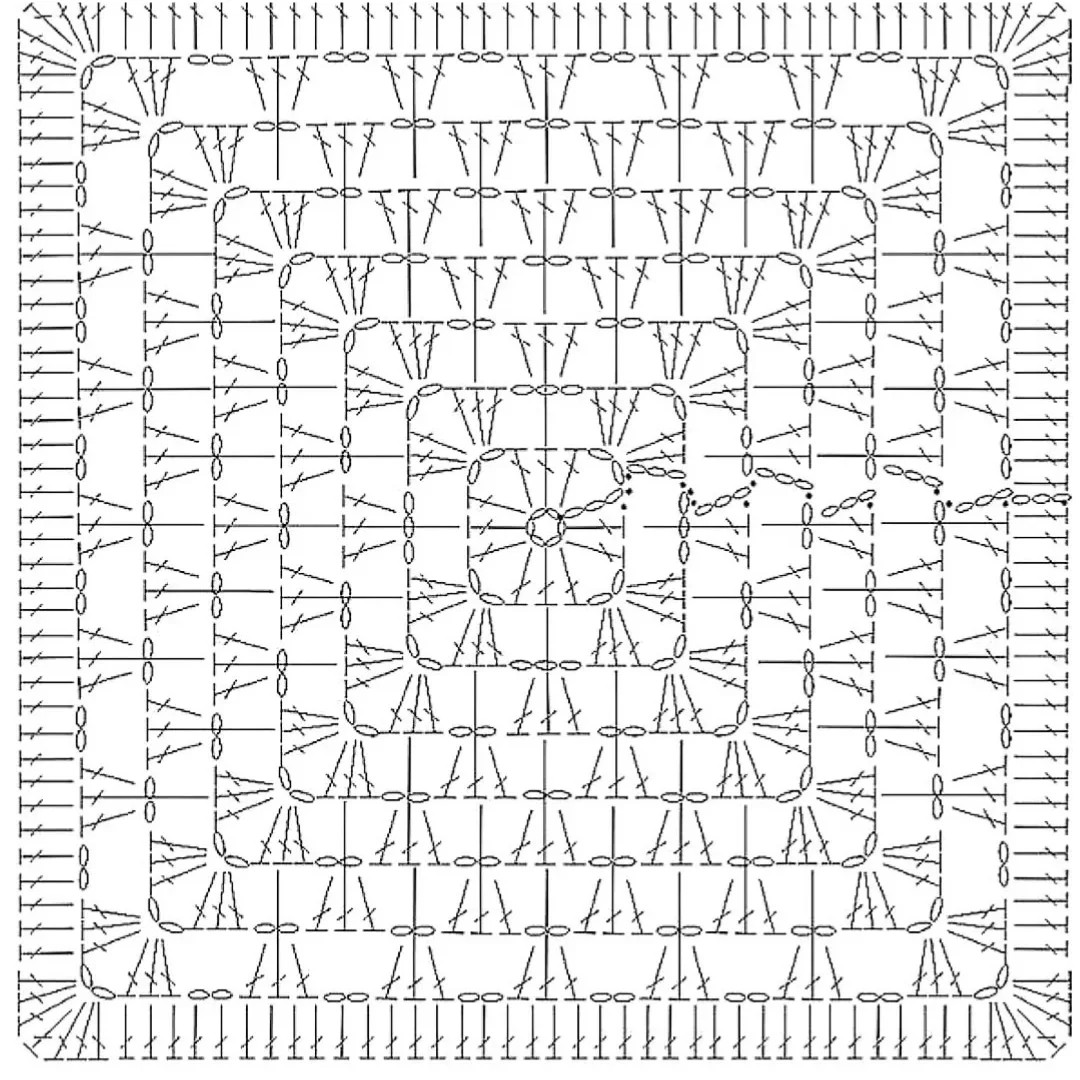 Intricate Vintage Crochet Square Charts with Floral and Geometric Patterns