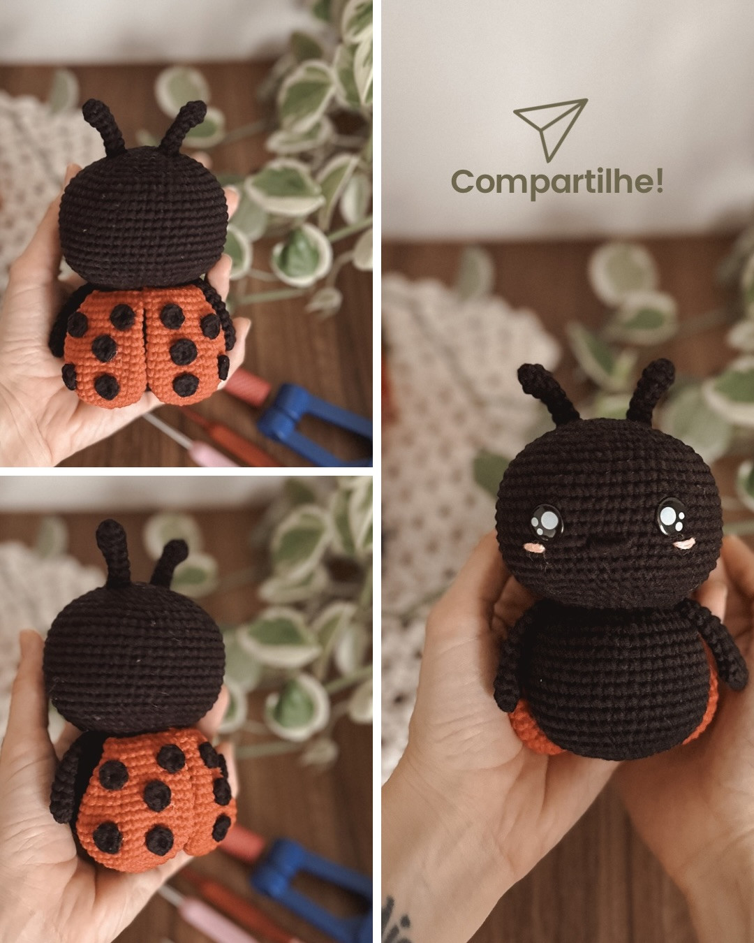 Jojo, a Joaninha - Receita Gratuita de Amigurumi